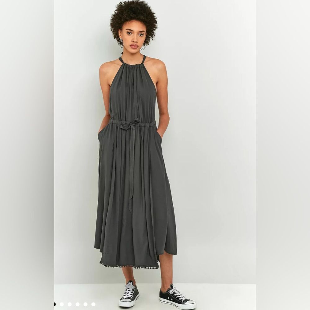 Free People Spring Love Midi Dress Gray Halter Dress